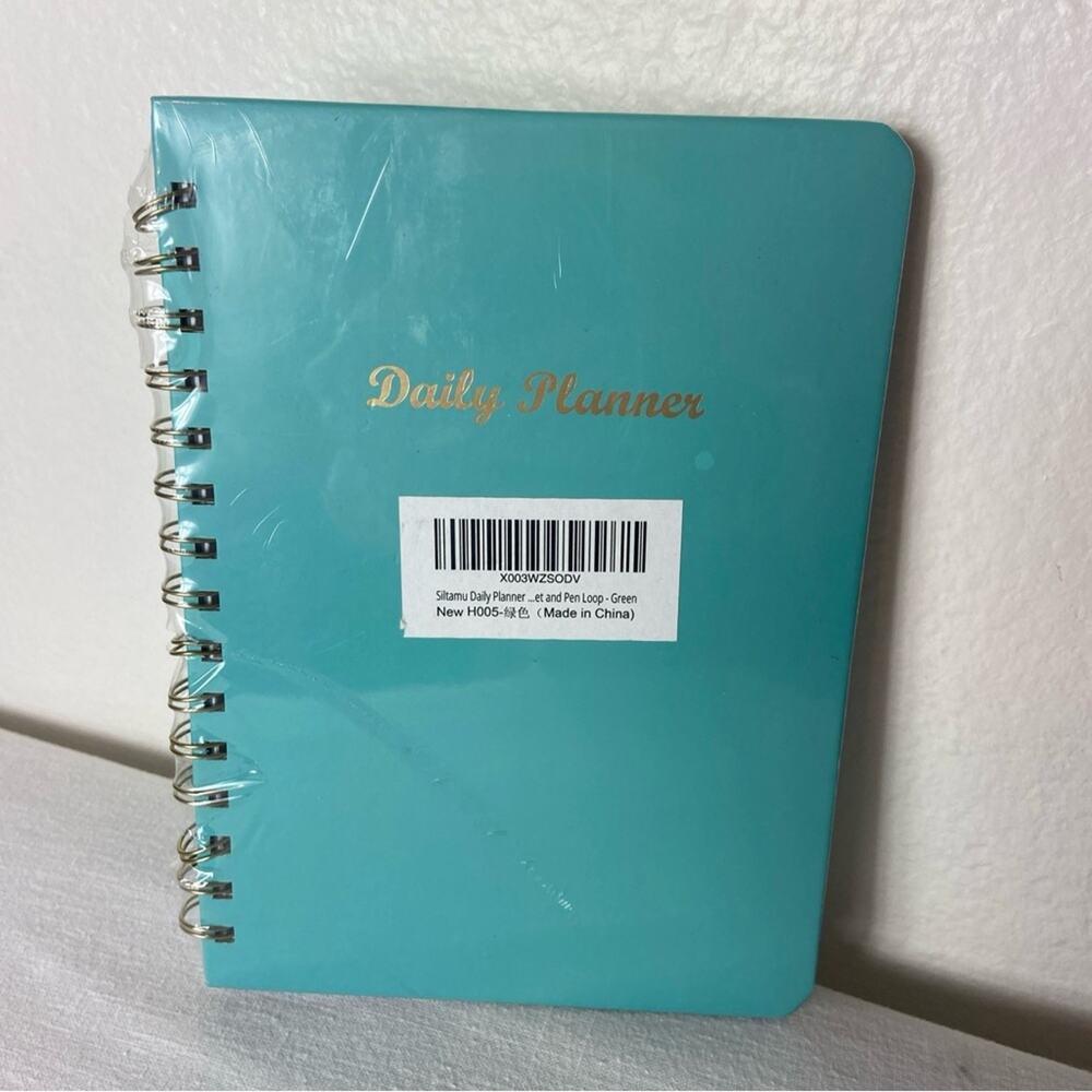 Daily Planner Organizer Undated Teal Green Task List Spiral Bound Notebook